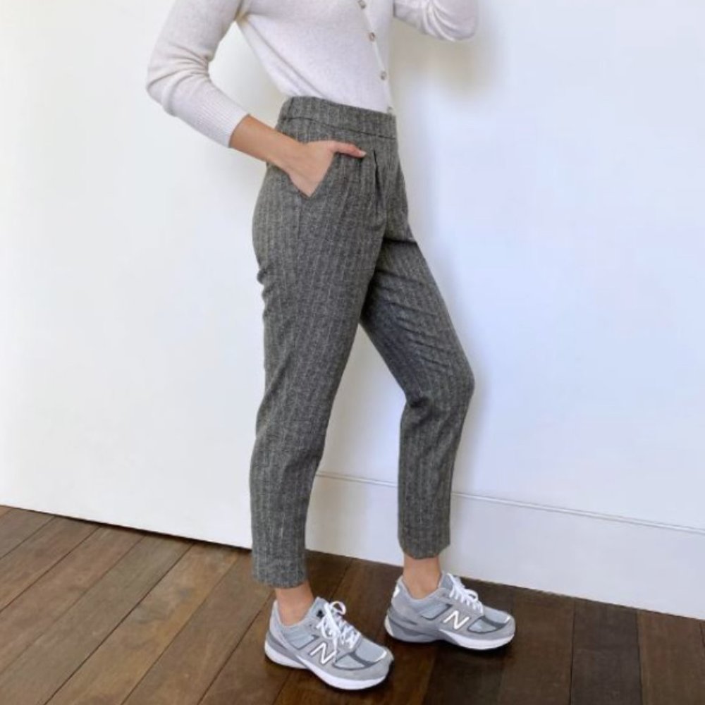 NWT Aritzia Babaton Cohen Pant Wool Cashmere, Black White Herringbone